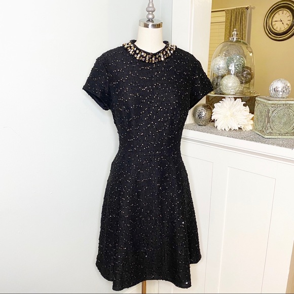 vince camuto black and gold dress